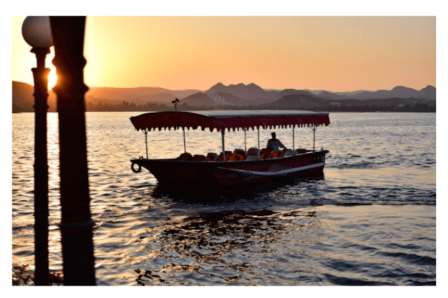 boat ride in Lake Pichola.